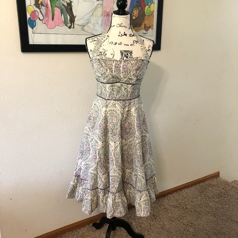 Anthropologie Halter Ruffled Dress